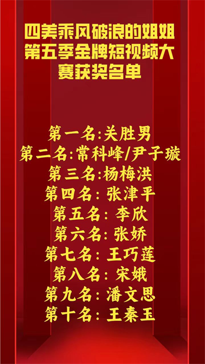   四美金牌短視頻大賽10強震撼出爐！